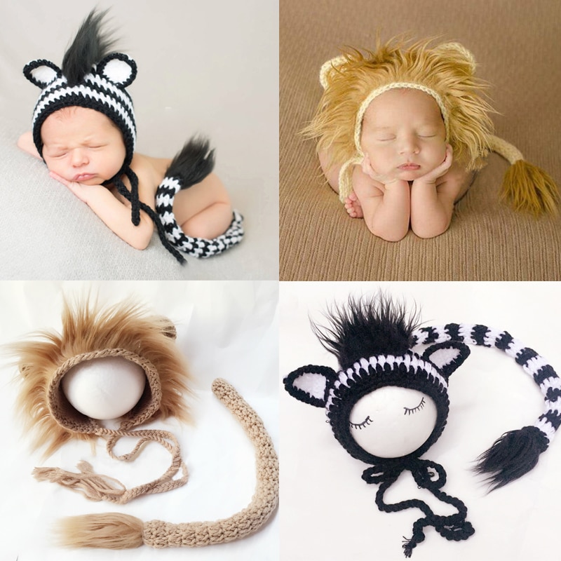 Infant Lion Costume Knitted Material with Fur